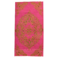 20th Century Bright Fuchsia Turkish Hand Knotted Rug