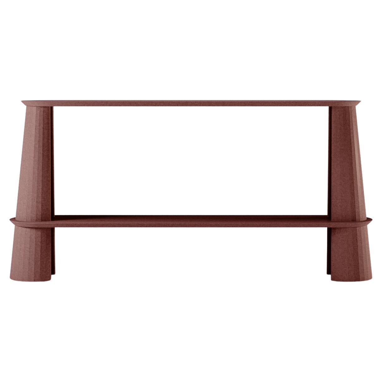 21st Century Studio Irvine Fusto Side Console Table Concrete Cement Brick Red For Sale