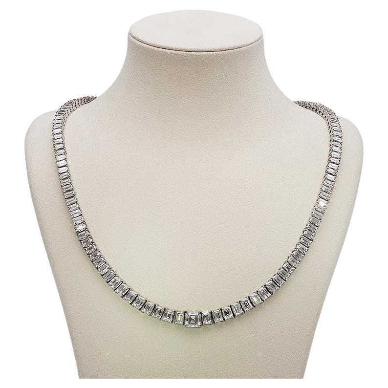 49.28 carats Emerald Cut Diamond Riviera Necklace (GIA)