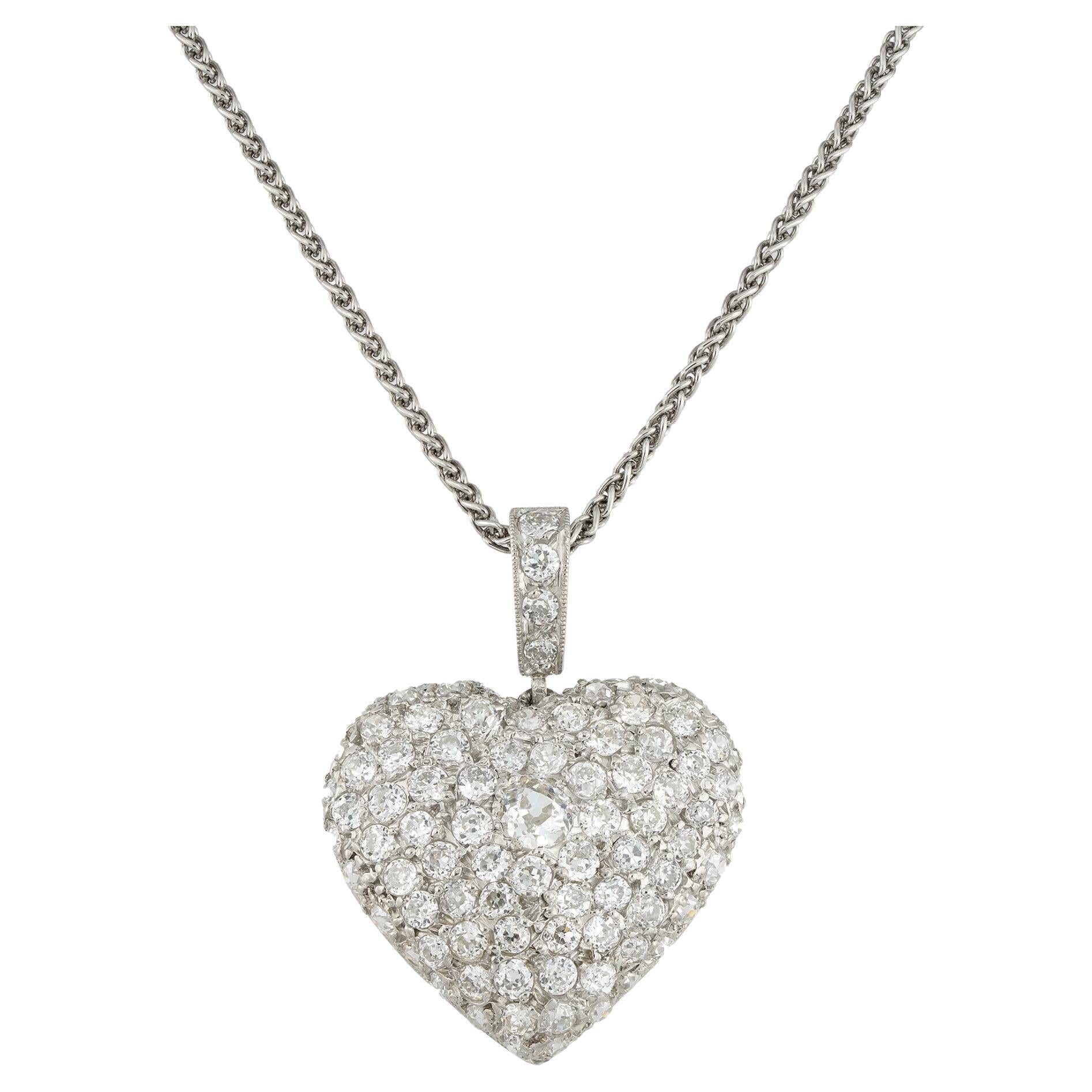 A diamond-set heart pendant