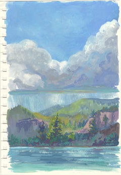 "Study: Storm On The Lake" (2018) By Charis Carmichael Braun, Gouache painting