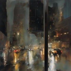 Night city lights, 80х80cm, print on canvas