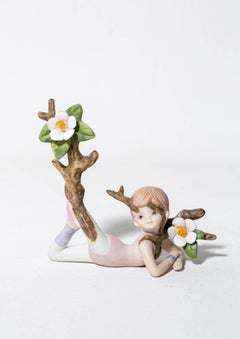 "Ballerina in fiore" Scultura in ceramica vintage