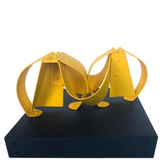 Geminis Yellow Metal Sculpture 