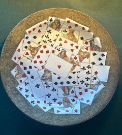 Petrus Regout & Co. Hand-Painted Porcelain Playing Card Gambling Plate 