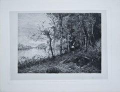 Dora Riparia At Alpignano - Etching - Late 19th Century