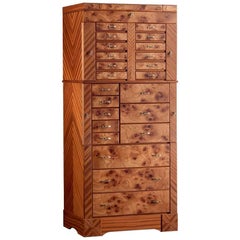 "El Grande Scrigno" Jewelry Armoire in Elm Briar & Mahogany