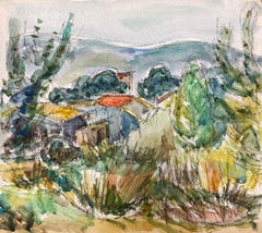 Provence Countryside Landscape Red Roofs French Expressionist Original Painting