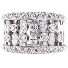 Alex Jona White Diamond 18 Karat White Gold Band Ring