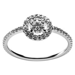 Alex Jona White Diamond 18 Karat White Gold Halo Ring