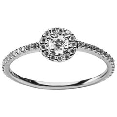 Alex Jona White Diamond 18 Karat White Gold Halo Ring