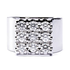 Alex Jona White Diamond 18 Karat White Gold Ring Band