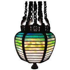 American Art Nouveau Moorish Geometric Lantern by Tiffany Studios