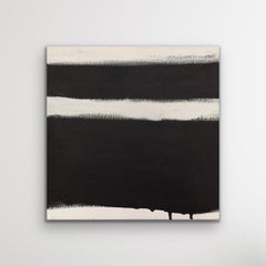 Intuition - Abstract 5 - 12" x 12" - Black And Off White, Minimal Abstract