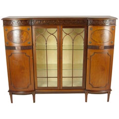 Antique Curio Cabinet, China Cabinet, Four-Door Cabinet, Walnut, 1900