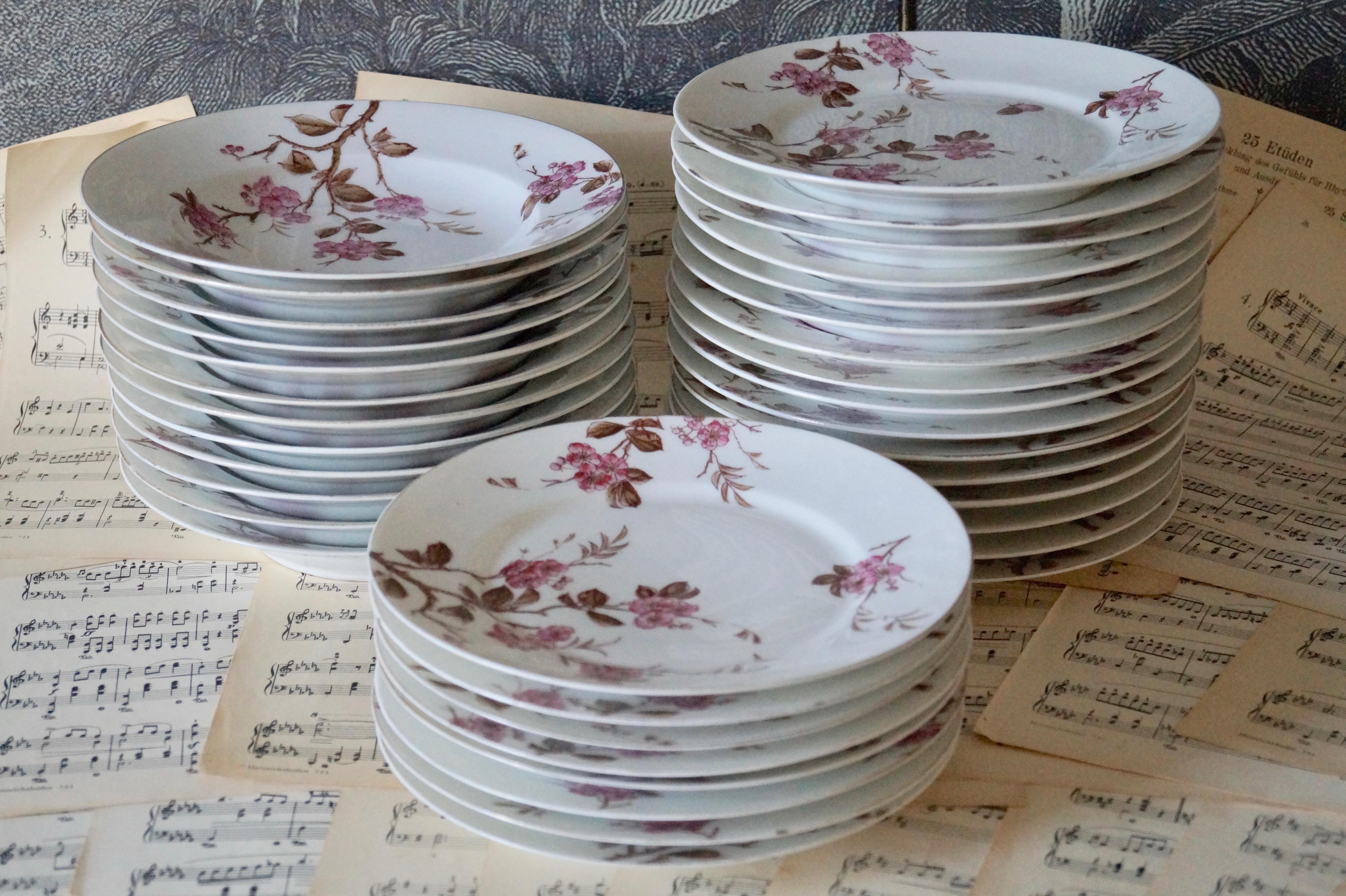 Antique French Old Paris Porcelain Dinnerware, 1900s 1