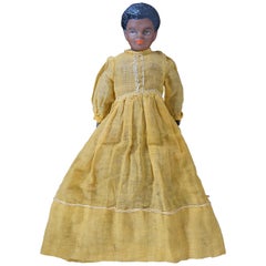 Antique Victorian Bisque Doll Black African American Cloth Body