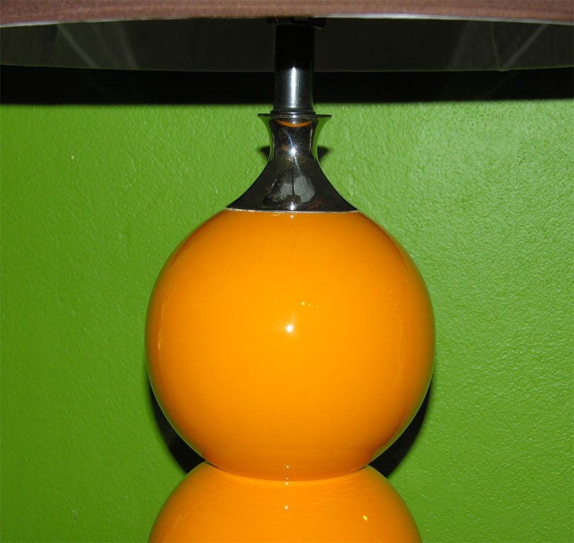 Orange Ceramic Ball Table Lamp 1