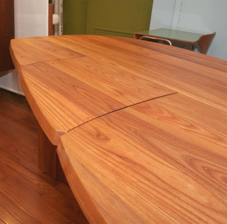 Elm Variable Geometric Dining Table by Pierre Chapo For Sale