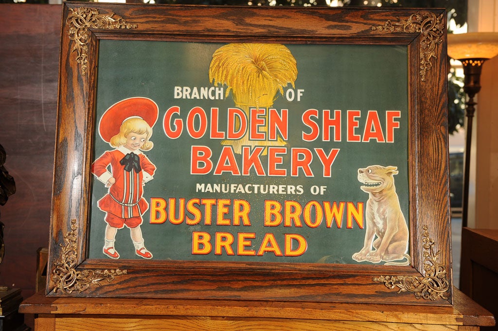 20th Century Embossed Tin Old Advertising Bread Sign