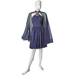 Vintage Christian Lacroix Patou Haute Couture "Joy" Jeweled Dress with Cape, 1985 / 1986