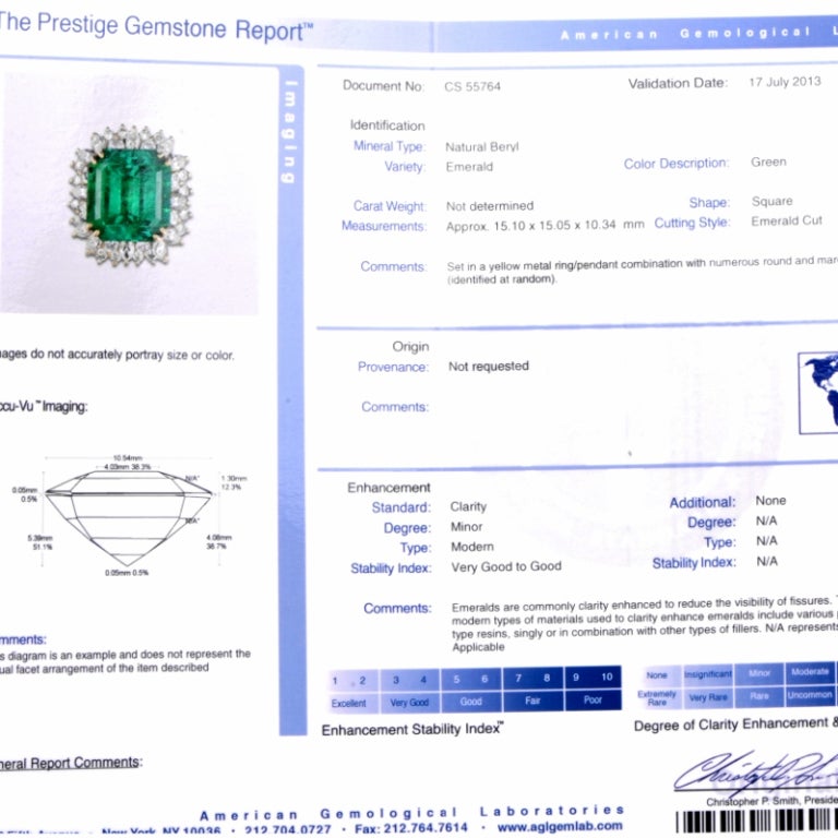 Impressive Emerald Diamond Gold Cocktail Ring 4