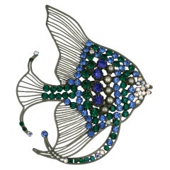 Countess Cis Monumental Angel Fish Brooch, France 1950s