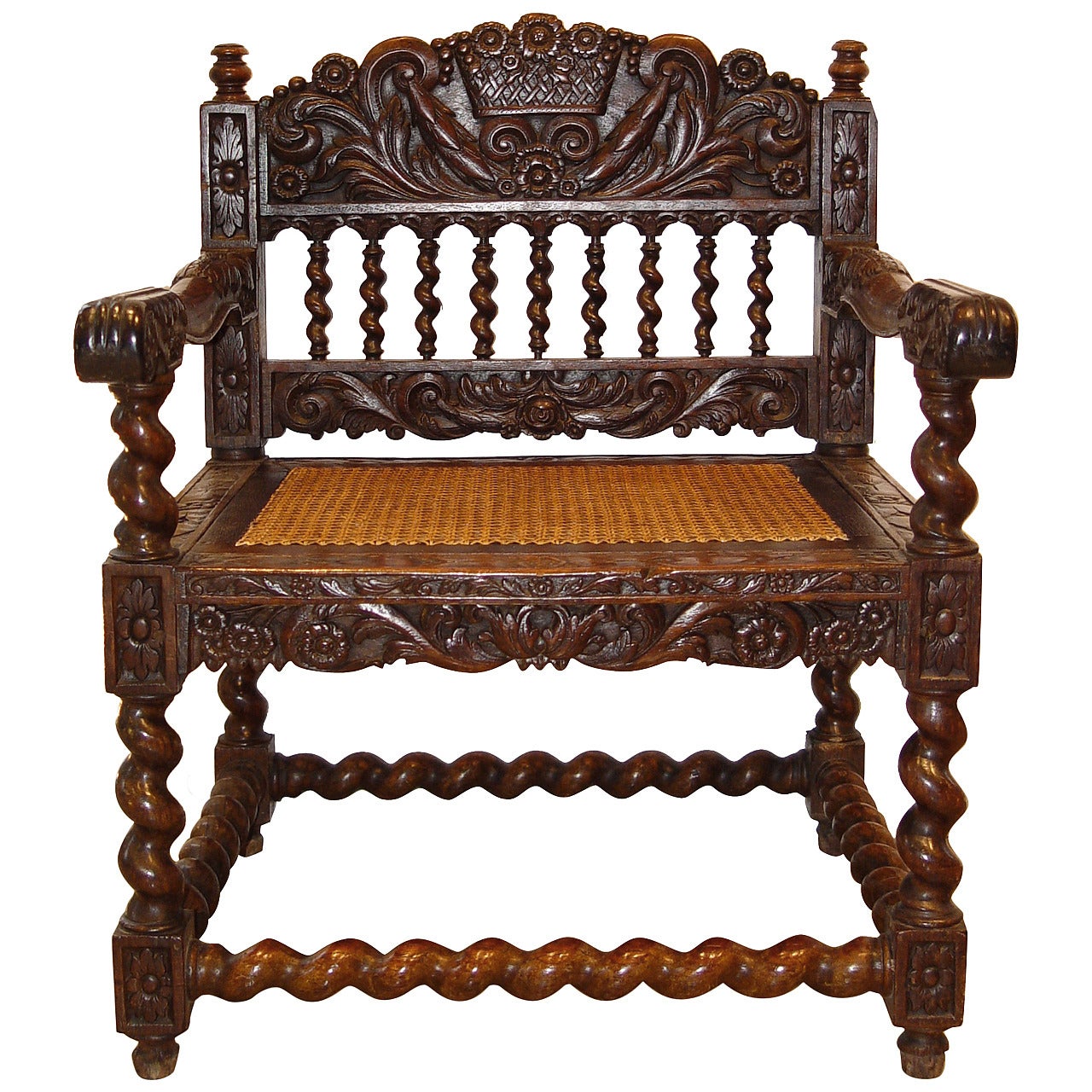 Extremely Rare Late 17th Century Colonial Indonesian Armchair For Sale