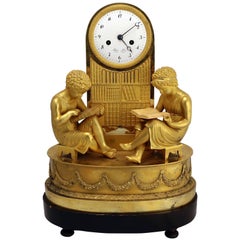 French Empire Gilt Bronze Mantel Clock