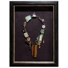 Studio Greytak 'Jade Tiger Necklace' Tigers Eye, Jade, Amber, Opal, & 14kt Gold