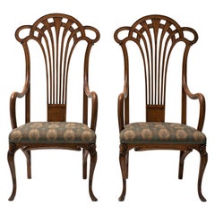 Pareja de sillones Liberty vintage de madera, S. XIX-XX