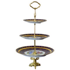 Bohemia Three-Tiered Epergne, Czechoslovakia, circa after 1945