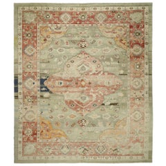 Modern Turkish Oushak Rug, Contemporary Elegance Meets Biophilic Design