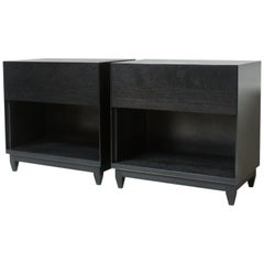 Oxide, Blackened Steel and Walnut Side Cabinets or Nightstands by Laylo Studio