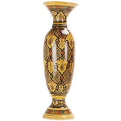 Vintage Moroccan Pottery Yellow Vase