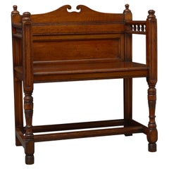 Victorian Solid Oak Hall Bench