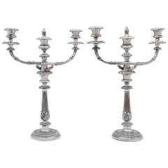 Matthew Boulton, Pair of Antique Old Sheffield Plate Candelabra, C. 1830