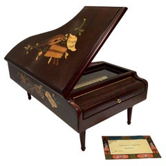 Finest Quality Reuge Swiss 3.72 Note Grand Piano Inlaid Music Box Plays 3 Songs