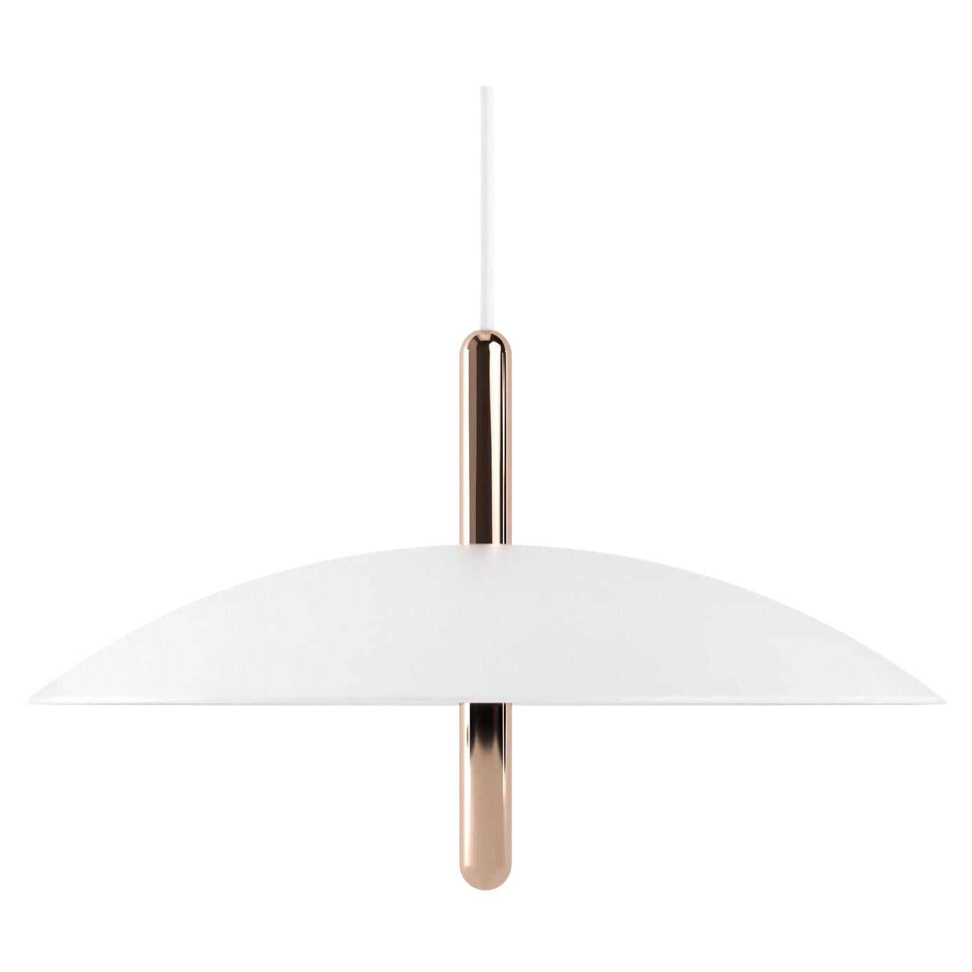 Signal Pendant Light from Souda, White & Copper, Made to Order