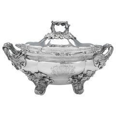 Stunning George IV Antique Sterling Silver Soup Tureen - London 1827 