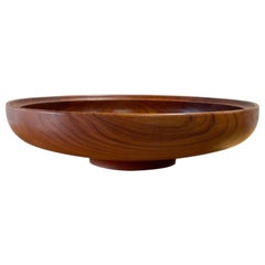 Henning Kopell for Georg Jensen Large Teak Bowl - Danish Modern Staved + Turned