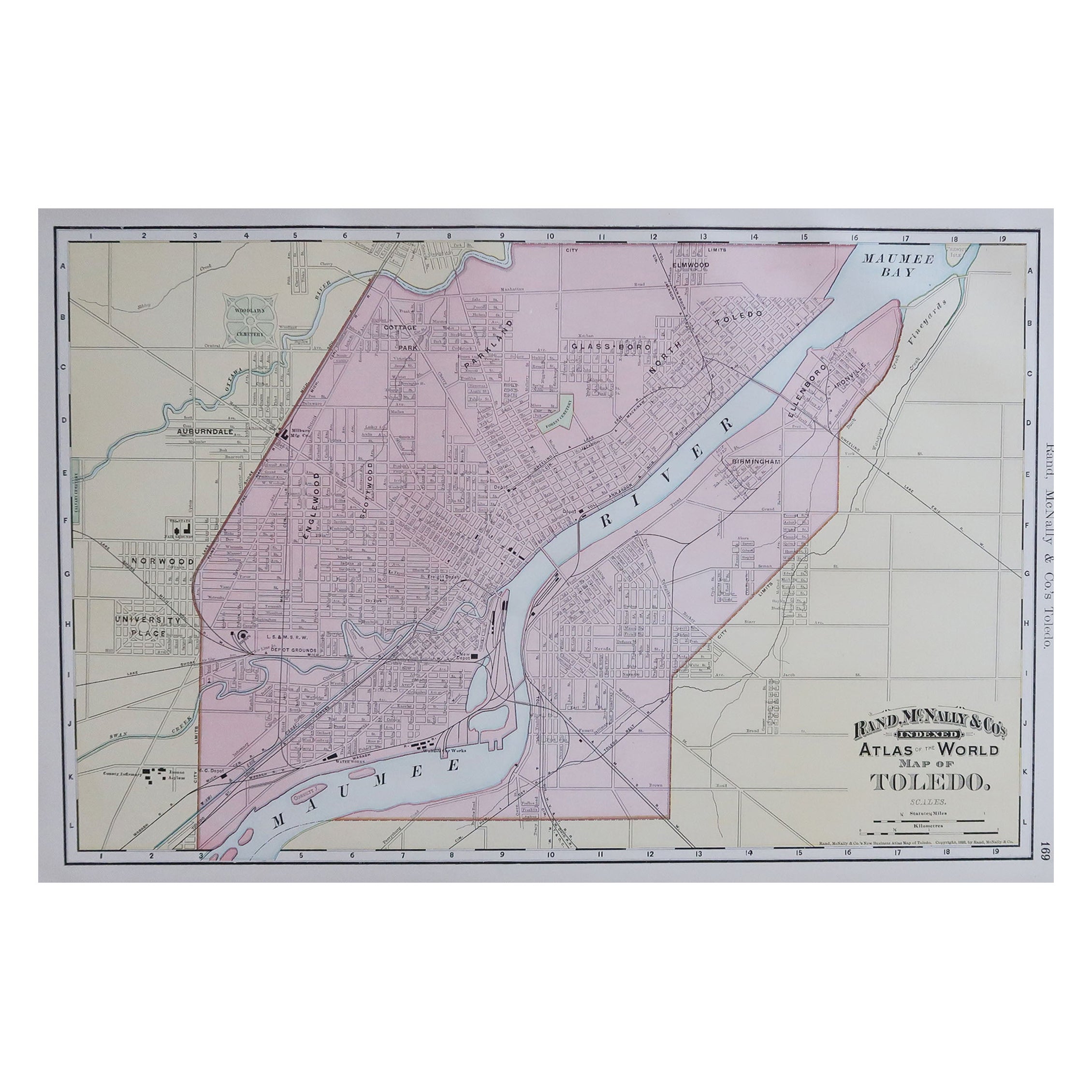 Large Original Antique City Plan of Minneapolis and St Paul, USA, circa ...