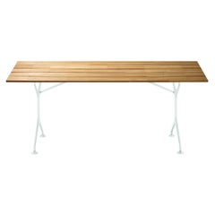 Alias Tech Wood Table 200F in Teak and Lacquered Aluminium Frame by Alberto Meda