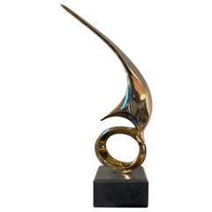 Bob Bennett Abstract Bronze Sculpture, Signed