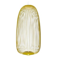 Garcia & Cumini 'Spokes 1’ Metal Suspension Lamp in Gold for Foscarini