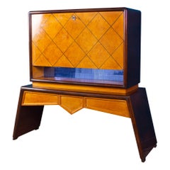 Amazing Mid-Century Italian Bar Cabinet 1940' Attributed to Osvaldo Borsani