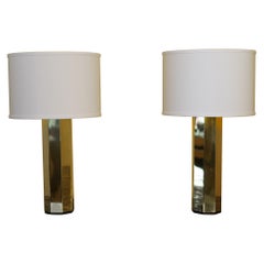 Hans Agne Jakobsson Table Lamps, Brass Bases, Sweden, 1970