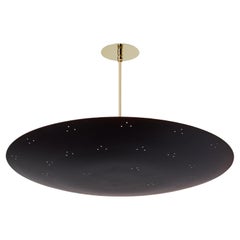 Large Raul Reyes 'Rey 26' Perforated Metal Dome Chandelier in Black