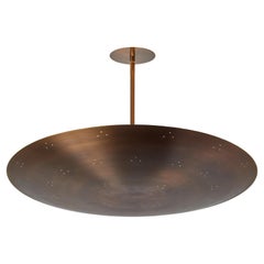 Large Raul Reyes 'Rey 26' Perforated Patinated Brass Dome Chandelier