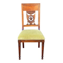 Antique 19th C Empire Star & Shield Coat of Arms Dining Chair